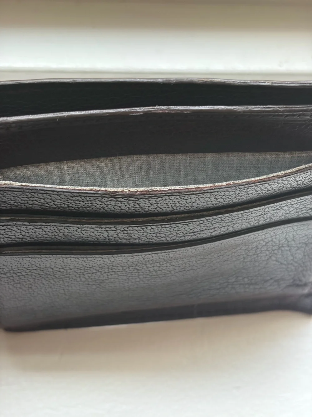 Brunello Cucinelli Dark Brown Pebbled Leather Bifold Wallet